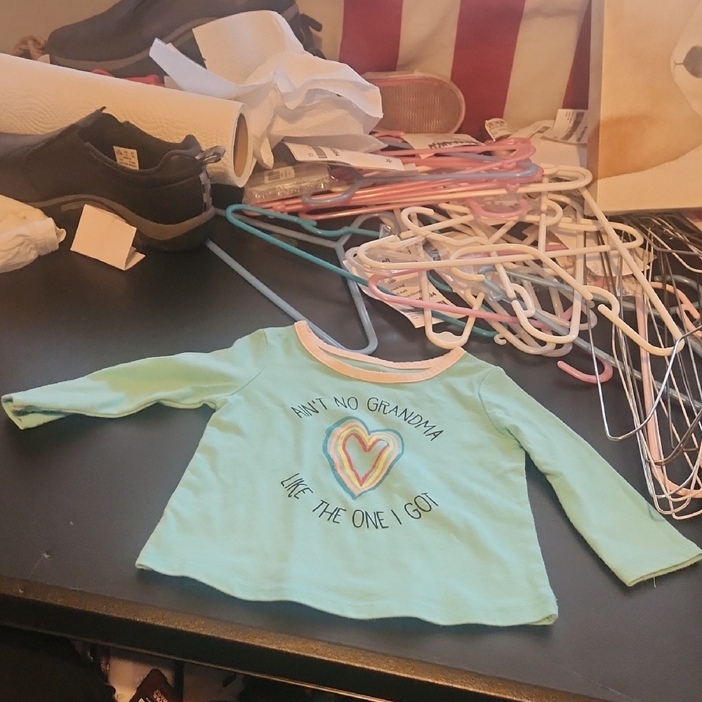 Kids 12m  Long Sleeve Shirt with Grandma's Love Heart Design